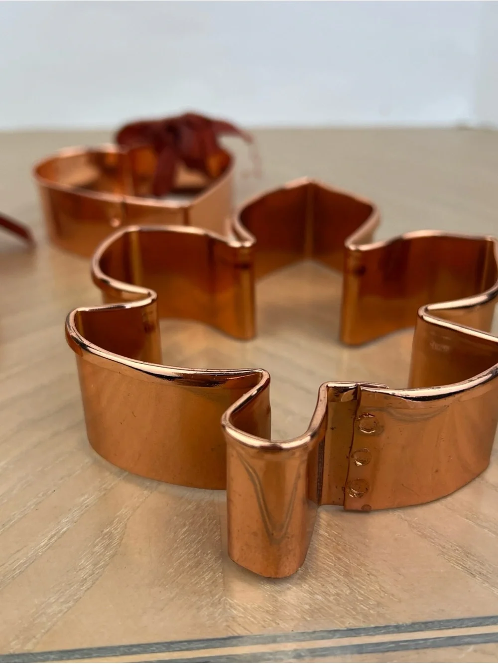 Copper Leaf and Heart Cookie Cutters - Set of 3